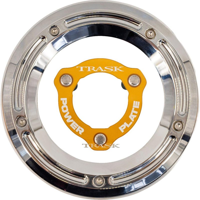 TM-0051-CH-GD - Trask Derby Cover & Power Plate Kit For Harley Davidson FLH 1868 ABS 2021 - Chrome/Gold