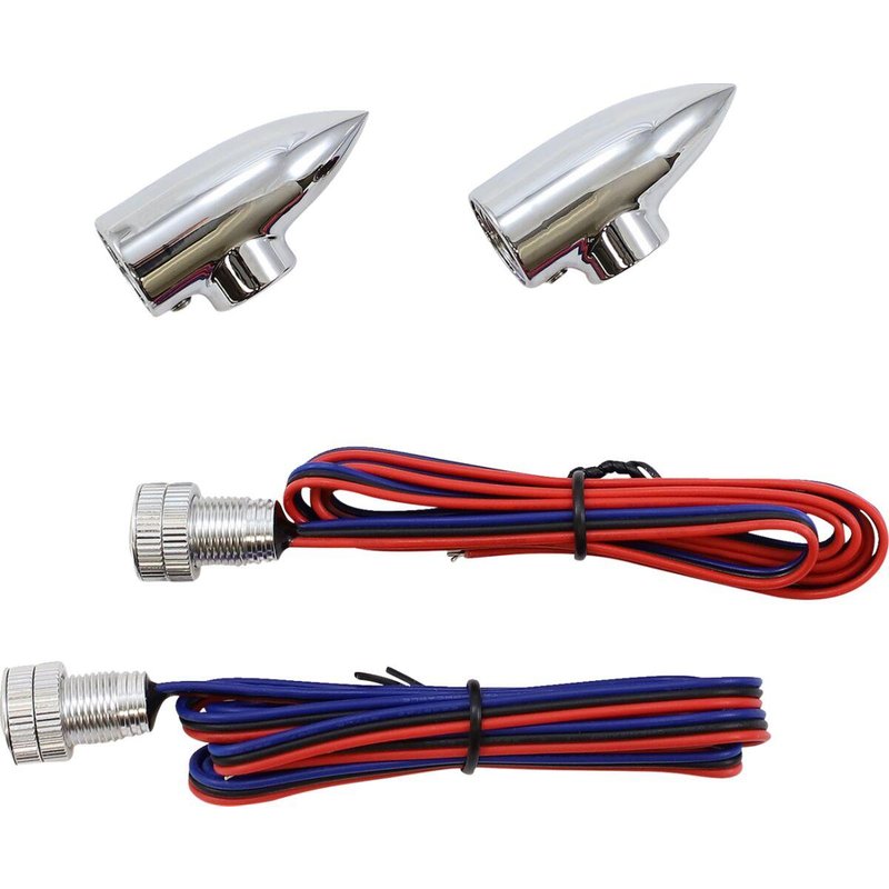 LB-F-AMB-C - Paul Yaffe Lightning Bullets Run/Turn LED Lights For Harley Davidson FLDE 1750 ABS 2018-2020 Chrome Amber