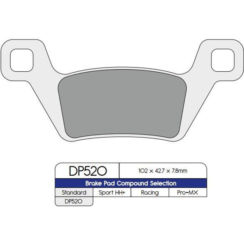 DP520 - DP Brakes Standard Sintered Metal Brake Pads For Kymco MXU 500 4X4 2011-2014 Front