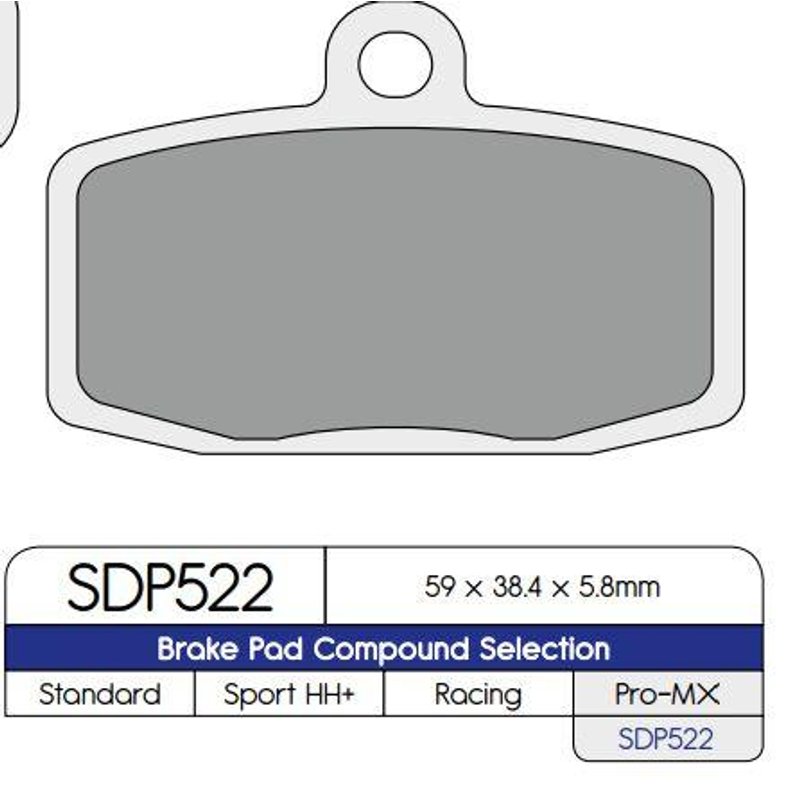 DP552 - DP Brakes Standard Sintered Metal Brake Pads For Yamaha CZD 300 A 2017-2022 Front