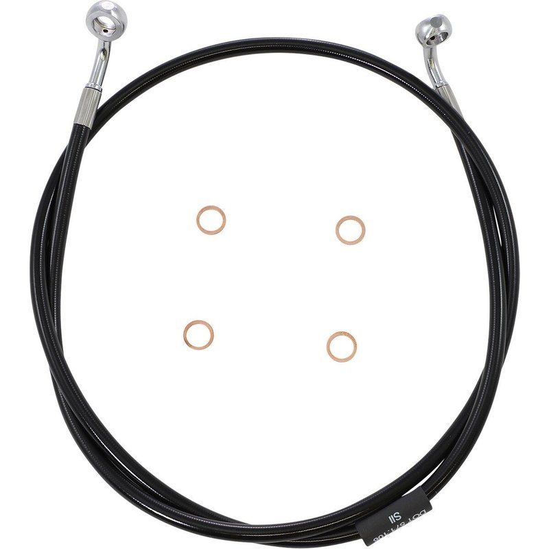 LA-8153B13B - LA Choppers Braided Brake Hose Kit Without ABS For Harley Davidson FLDE 1750 ABS 2018-2020 Front 12" - 14" - Black