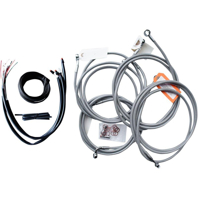 LA-8053KT2-19 - LA Choppers Handlebar Cable/Brake Hose Kit For Harley Davidson FLHTCU 1690 ABS 2016 45.5 cm - 51 cm (18" - 20") - Clear-Coated