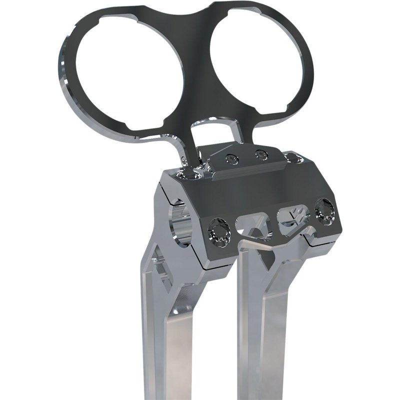 LA-7397-02R - LA Choppers Dual Gauge Mount for Performance Risers For Harley Davidson FLD 1690 2012-2013 - Unfinished