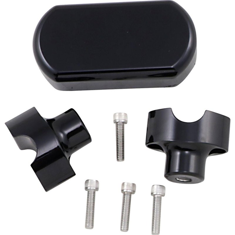 LA-7442-01B - LA Choppers Solid Handlebar Riser & Top Clamp Kit For Harley Davidson FLD 1690 ABS 2015-2016 38.1 mm (1-1/2") - Black