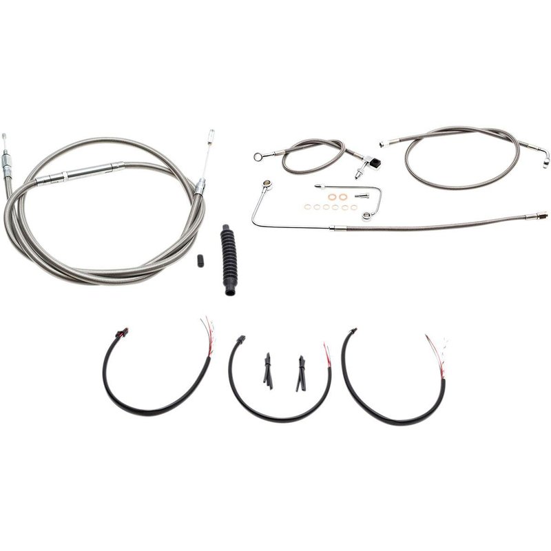 LA-8151KT2B-16 - LA Choppers Handlebar Cable/Brake Hose Kit For Harley Davidson FLS 1690 2016-2017 38 cm - 43 cm (15" - 17") - Clear-Coated