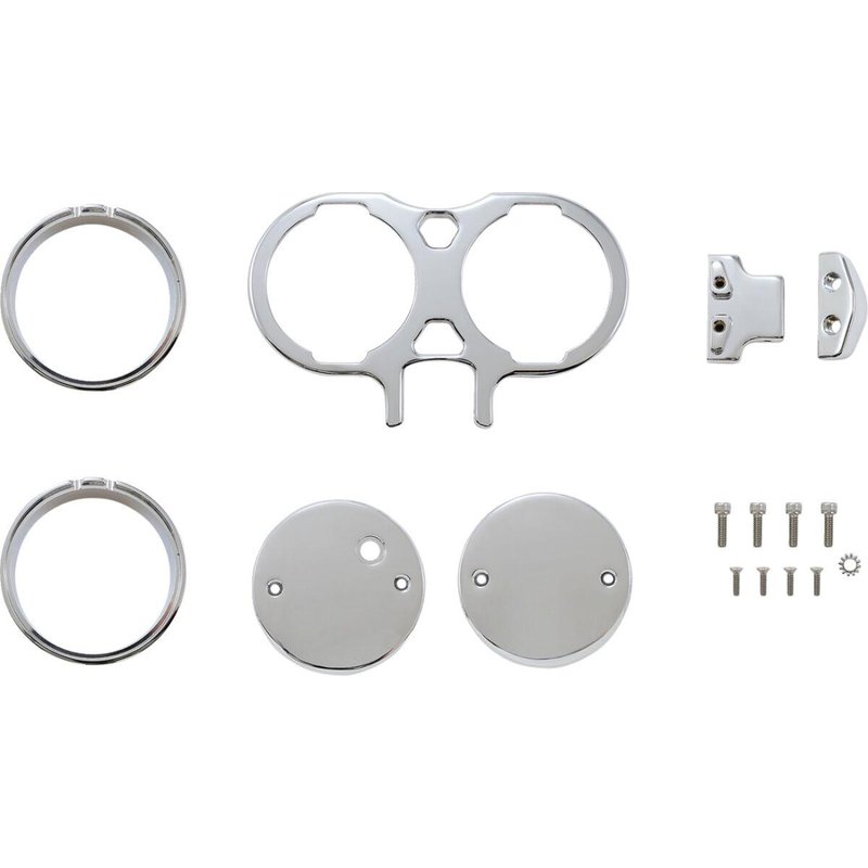 LA-7397-02C - LA Choppers Dual Gauge Mount for Performance Risers For Harley Davidson FLD 1690 2012-2013 - Chrome