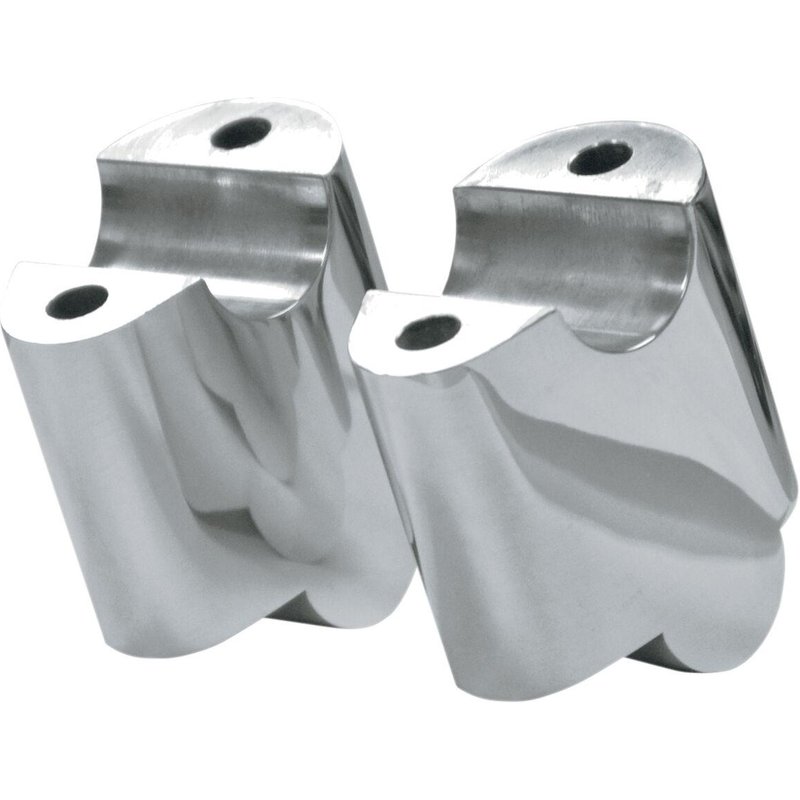 LA-7430-02 - LA Choppers Handlebar Riser Extensions For Harley Davidson FXDB 1584 2008-2012 2" Rise - Chrome