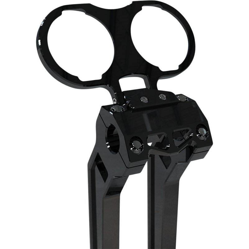 LA-7397-02B - LA Choppers Dual Gauge Mount for Performance Risers For Harley Davidson FLD 1690 2012-2013 - Black/Anodized
