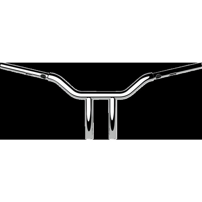 LA-7346-10 - LA Choppers One Piece Kage Fighter Straight Riser Handlebar For Harley Davidson FLFBS 1923 ABS 2025 25.5 cm (10") - Chrome