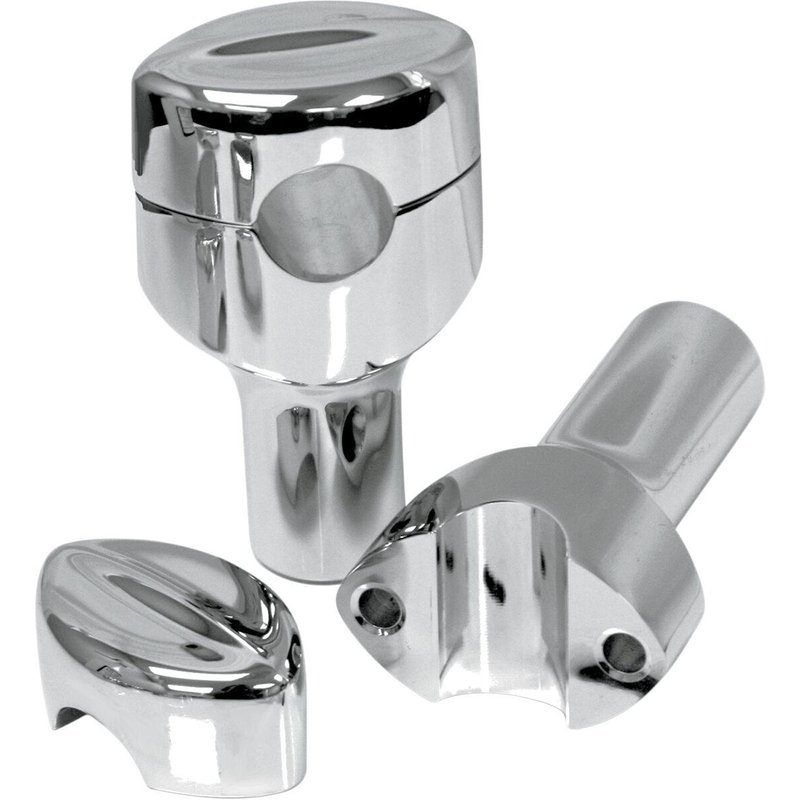 LA-7404-03 - LA Choppers Hefty Straight Handlebar Risers for 1-1/4" Handlebars For Suzuki C 50 2005-2025 76.2 mm (3") - Chrome