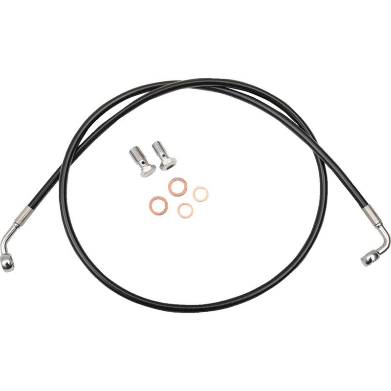 LA-8210B13B - LA Choppers Braided Brake Hose Kit For Harley Davidson FXDB 1584 2007-2013 Front 12" - 14" - Black