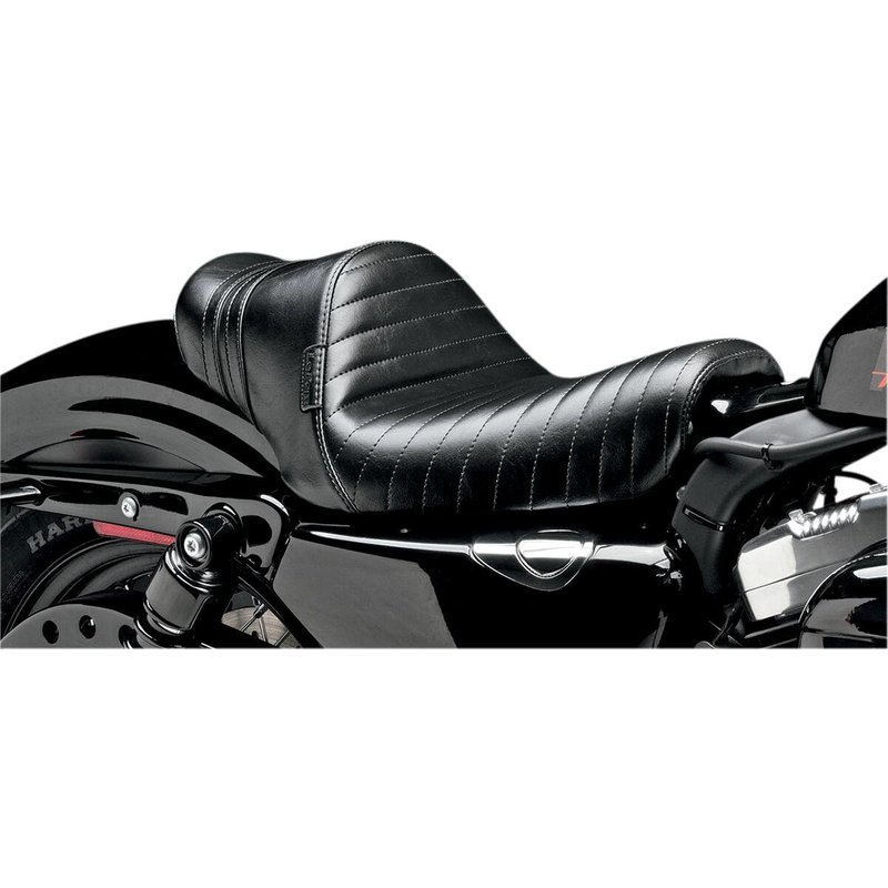 LK-416BLK - LE Pera Stubs Spoiler Seat For Harley Davidson XL1200C 2004-2020 Pleated - Black