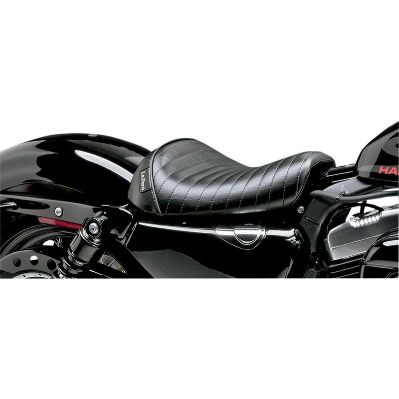 LK-006PT - LE Pera Bare Bones Solo Seat For Harley Davidson XL1200C 2004-2019 Pleated - Black