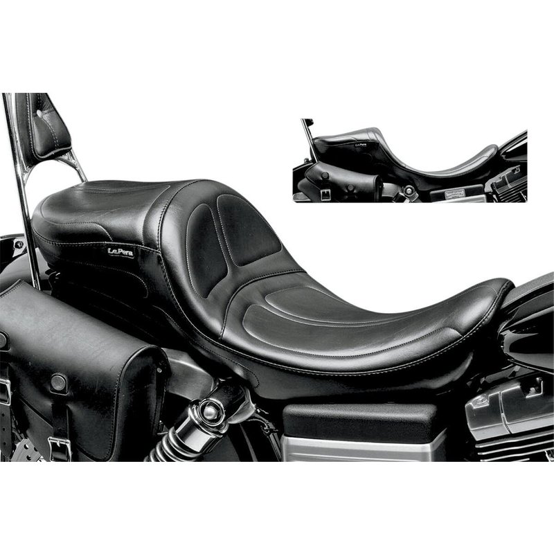 LK-970DL - LE Pera Maverick Daddy Long Legs Seat For Harley Davidson FLD 1690 2012-2013 Stitched - Black
