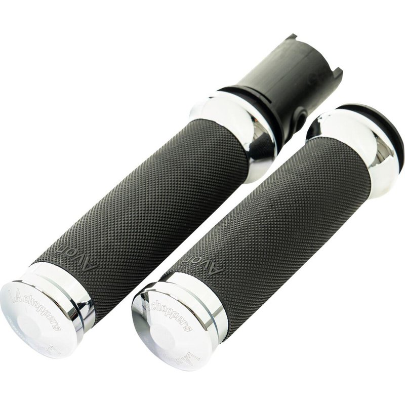 LA-7493-01 - LA Choppers County Line Grips For Harley Davidson FLFBS 1923 ABS 2025 - Chrome