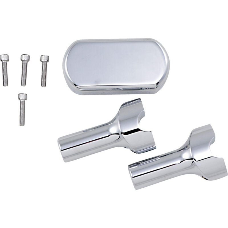 LA-7442-04 - LA Choppers Solid Handlebar Riser & Top Clamp Kit For Harley Davidson FLD 1690 ABS 2015-2016 10 cm (4") - Chrome