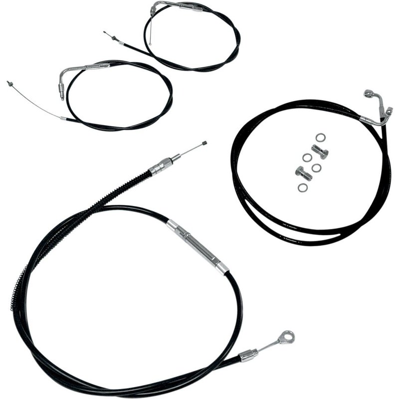 LA-8110KT-08B - LA Choppers Standard Black Vinyl Handlebar Cable/Brake Hose Kit For Harley Davidson FLSTC1584 2007-2011 Standard - Black