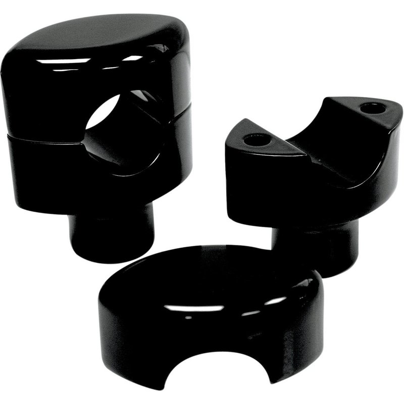 LA-7406-01B - LA Choppers Hefty Smooth Handlebar Risers for 1-1/4" Handlebars For Suzuki C 50 2005-2025 38.1 mm (1-1/2") - Black