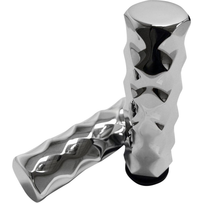 LA-7491-00 - LA Choppers Billet Hex Grips For Harley Davidson FLDE 1750 ABS 2018-2020 - Chrome