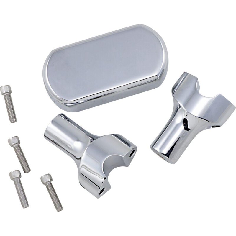 LA-7442-03 - LA Choppers Solid Handlebar Riser & Top Clamp Kit For Harley Davidson FLD 1690 ABS 2015-2016 76.2 mm (3") - Chrome