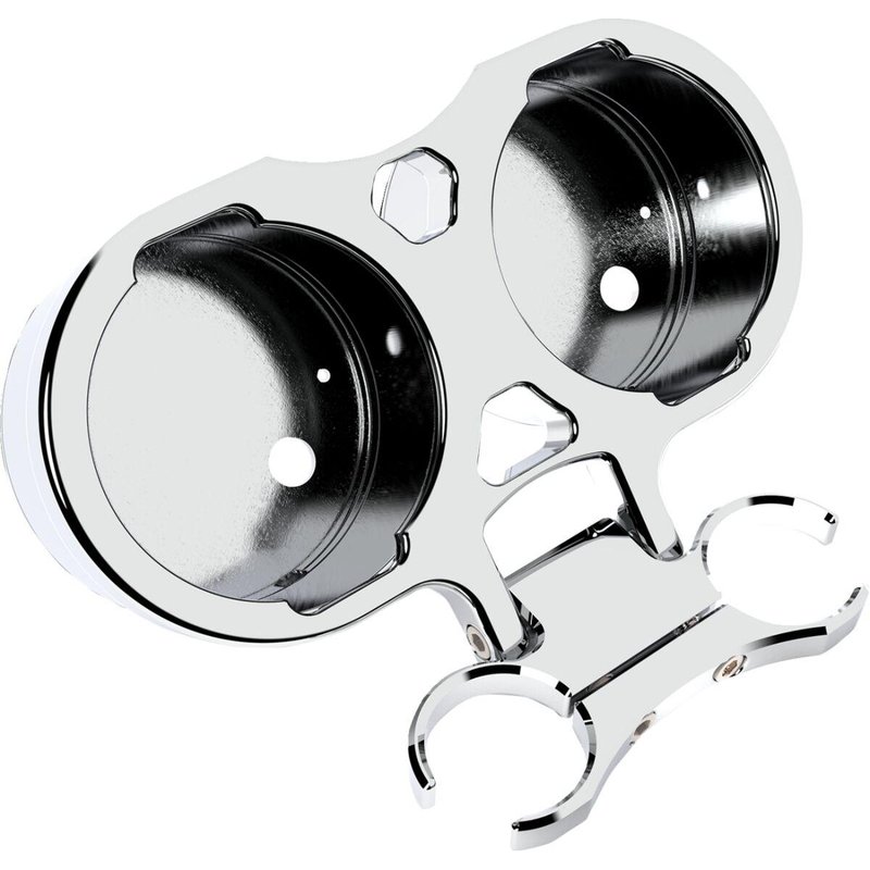 LA-7398-02C - LA Choppers Gauge Mount Double 25.4 mm (1") - Chrome