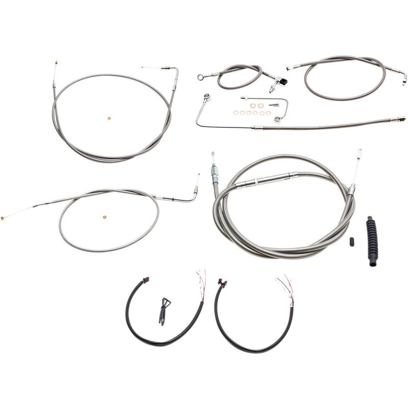 LA-8151KT2A-13 - LA Choppers Handlebar Cable/Brake Hose Kit For Harley Davidson FLS 1690 2015 - Clear-Coated