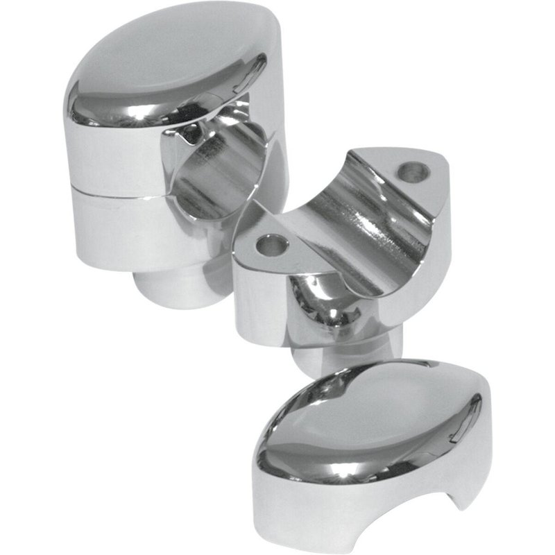 LA-7406-01 - LA Choppers Hefty Smooth Straight Handlebar Risers for 1-1/4" Handlebars For Suzuki C 50 2005-2025 38.1 mm (1-1/2") - Chrome