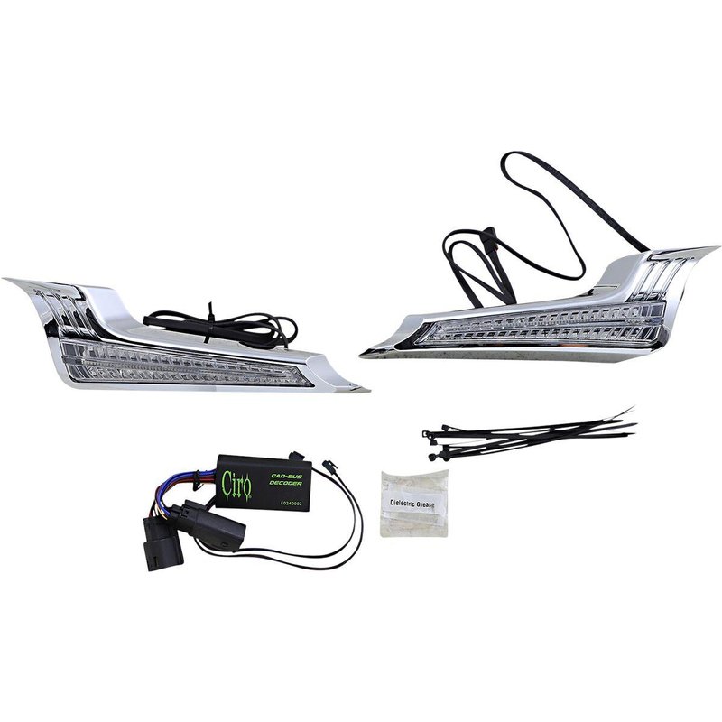 40022 - Ciro Filler Panel Lights For Harley Davidson FLHR 1750 ABS 2021-2022 Rear Clear Chrome