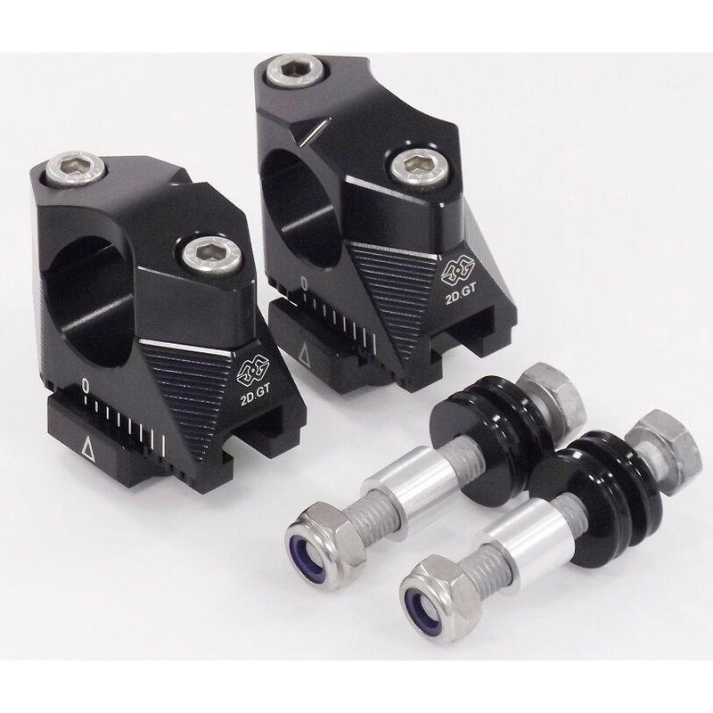 2DGT-06 - Gilles 2D.GT Handlebar Risers For Ducati MultiStrada 1200 ABS 2015-2017 - Black