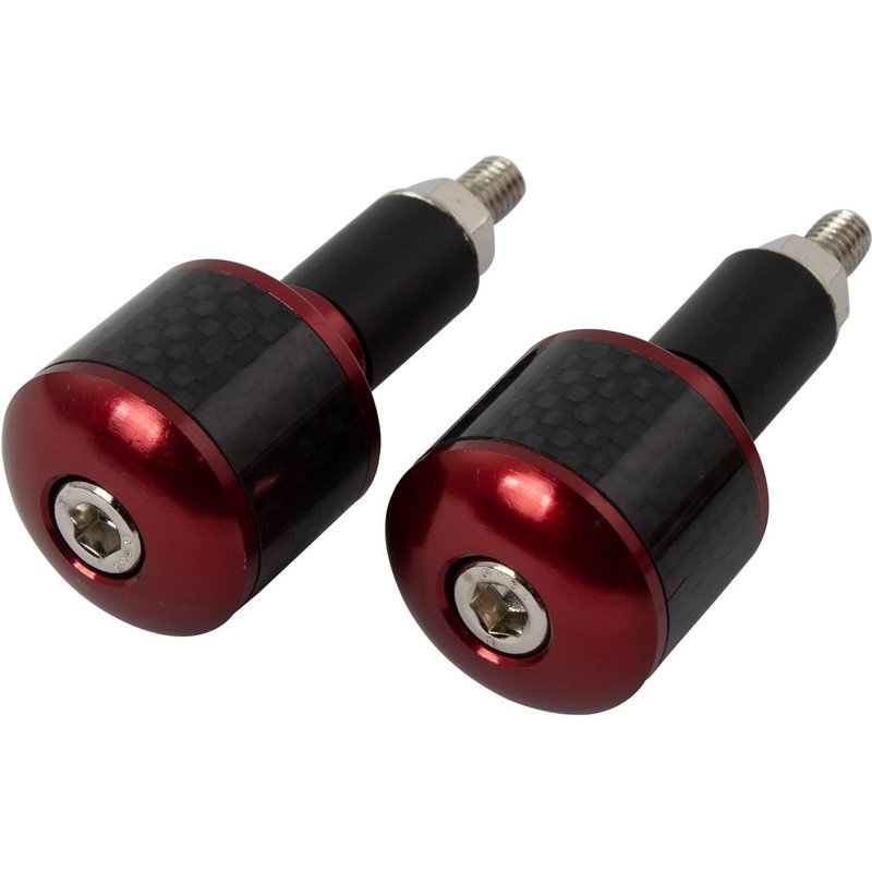 BEWFIBR - Bike It Red 18mm Bar Ends With Carbon Fibre Insert