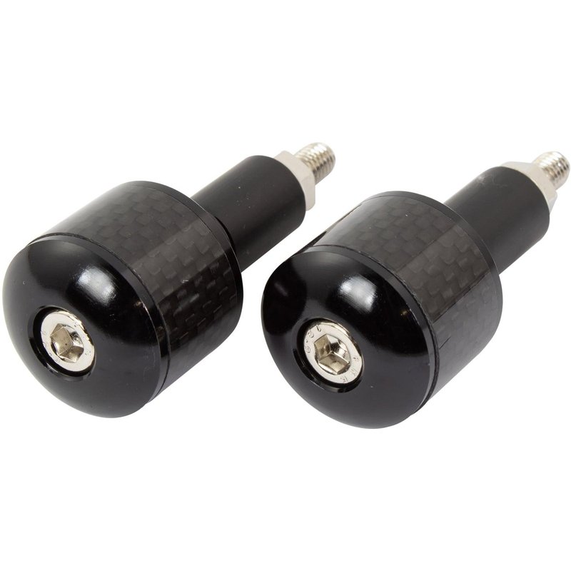 BEWFIBBLK - Bike It Black 18mm Bar Ends With Carbon Fibre Insert