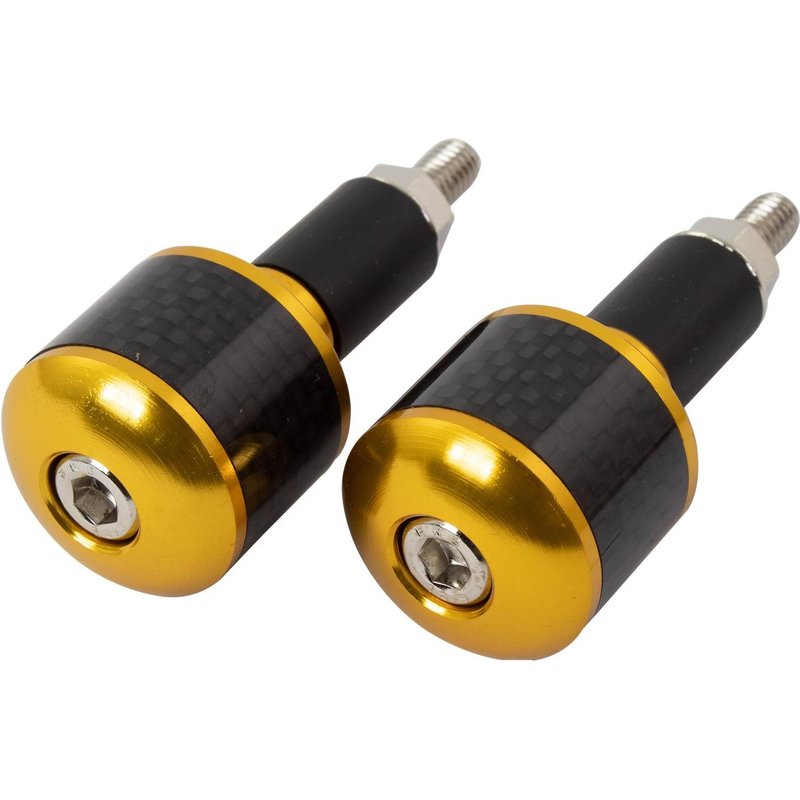 BEWFIBGD - Bike It Gold 18mm Bar Ends With Carbon Fibre Insert