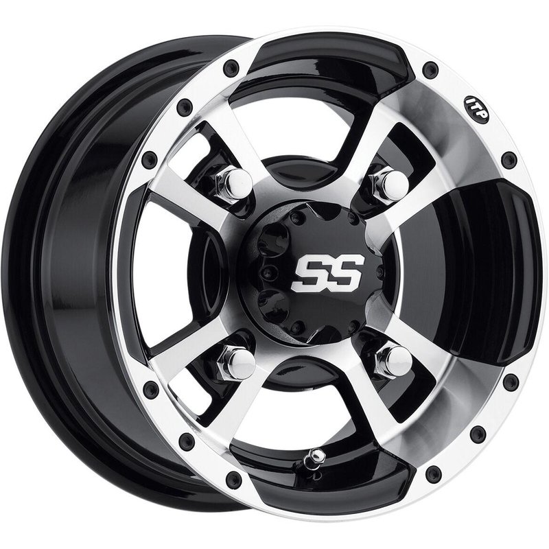 1028337404B - ITP SS112 Sport Wheel For Yamaha YFM125R 2011-2013 Rear 10x8" - Black/Diamond-Cut/Silver