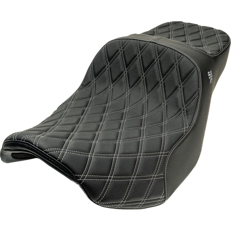 4729D - Slyfox Chariot Seat For Harley Davidson FLHX 1923 ABS 2024-2026 Double Diamond/Silver Logo - Black