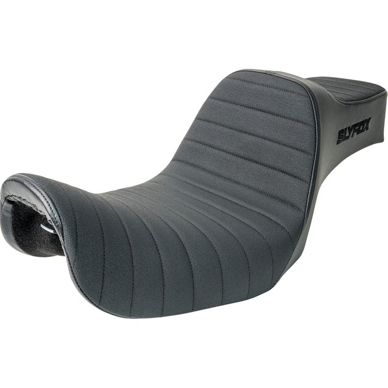 4703A-SLYFOX - Slyfox High Noon Seat For Harley Davidson FXD 1340 1996-1998 Black Logo - Black