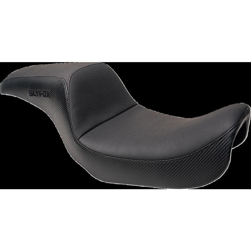 4683A-SLYFOX - Slyfox The Drifter Seat For Harley Davidson FXD 1340 1996-1998 Black Logo/Carbon Fiber/Smooth - Black