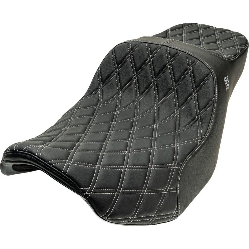 4723D - Slyfox Chariot Seat For Harley Davidson FLHRXS 1868 ABS 2024-2025 Double Diamond/Silver Logo - Black