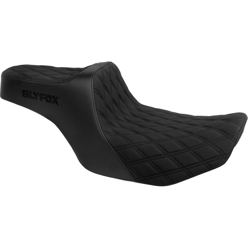 4704C-SLYFOX - Slyfox High Noon Seat For Harley Davidson FLHX 1923 ABS 2024-2025 Black Logo/Double Diamond - Black