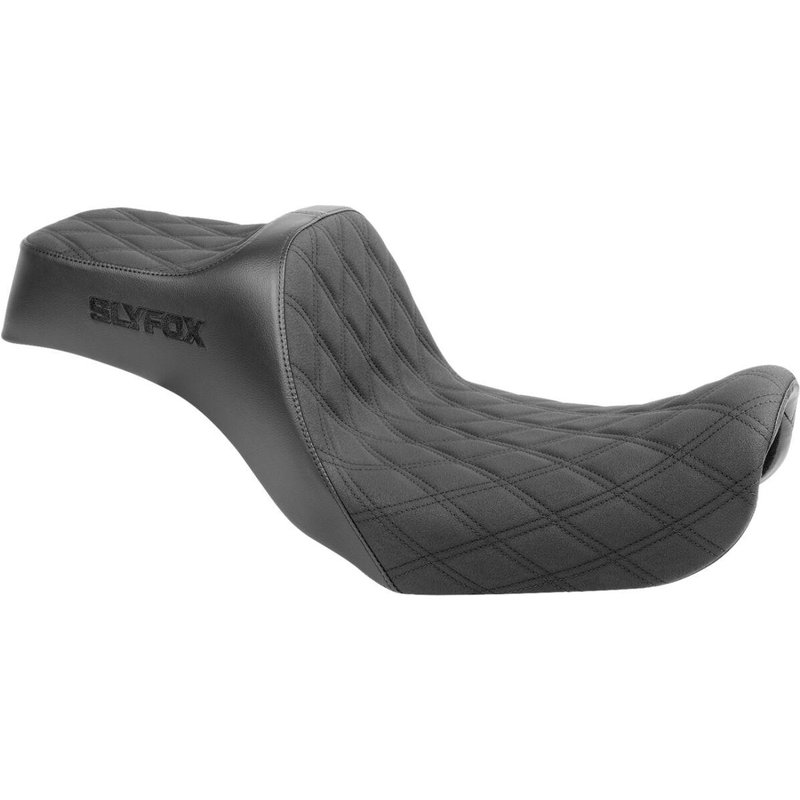 4694C-SLYFOX - Slyfox High Noon Seat For Harley Davidson FLD 1690 2012-2013 - Black