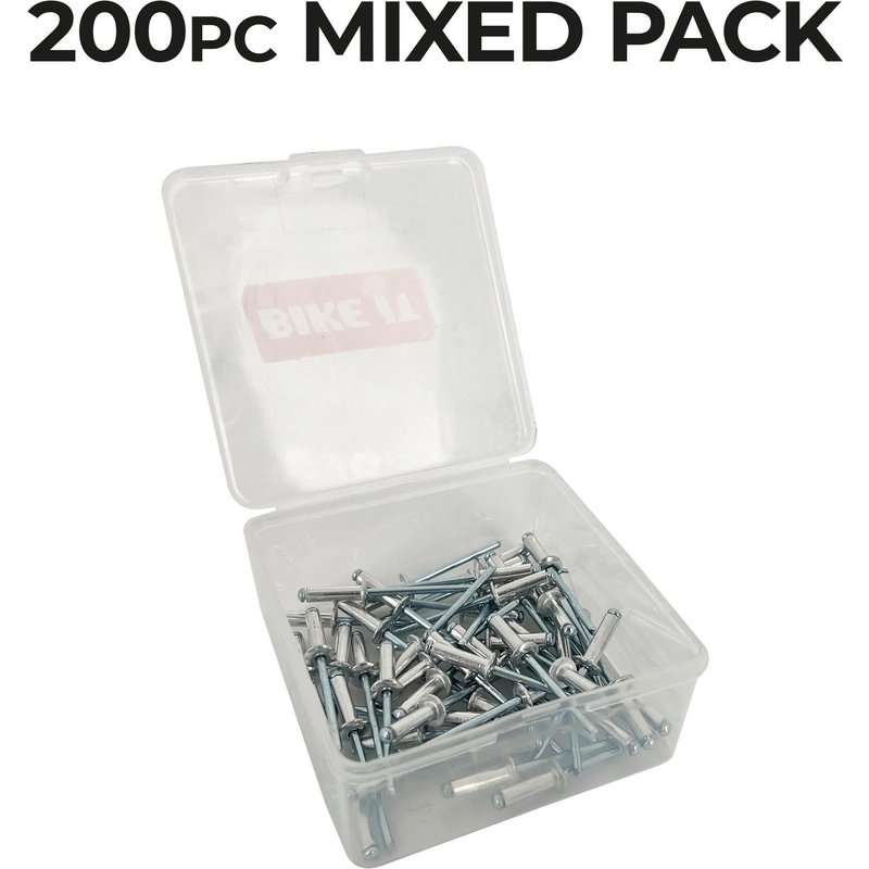 TLSRVT18 - Bike It Mixed Sizes Rivet Pack 200pcs