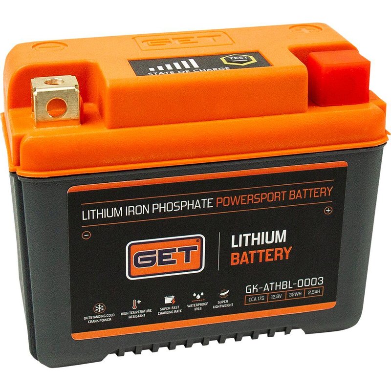GK-ATHBL-0003 - GET Lithium LiFePO4 Battery For KTM Adventure 950 2005 - Black/Orange