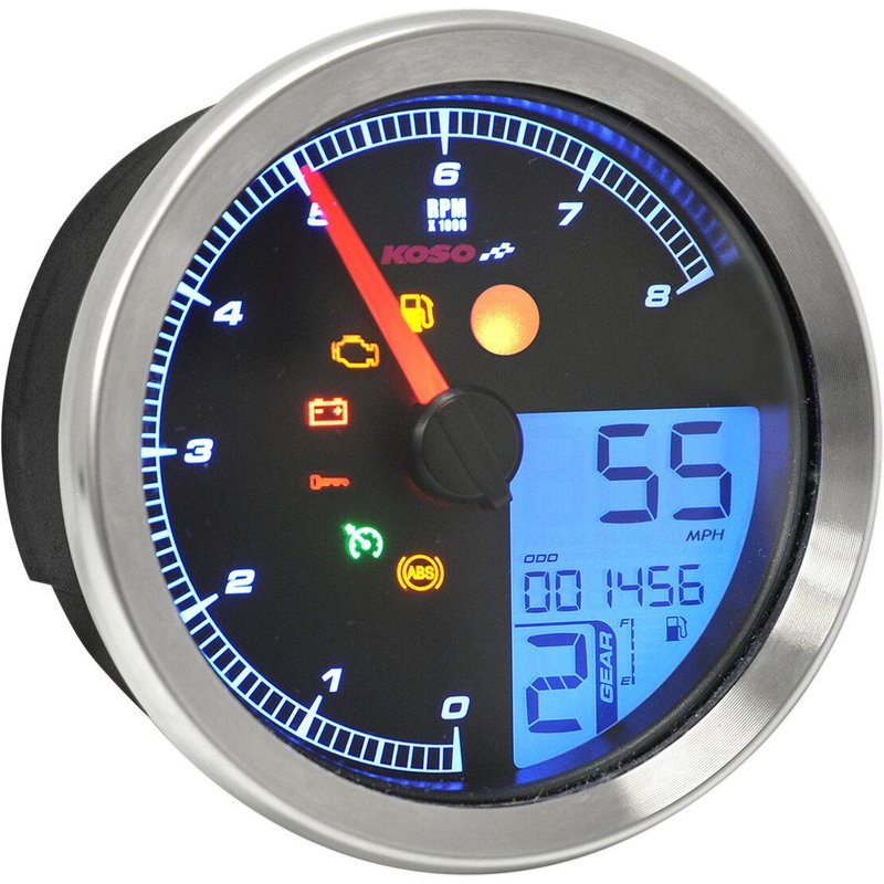 BA051220 - Koso HD-04 Speedometer/Tachometer For Harley Davidson FLD 1690 2012-2013 Chrome