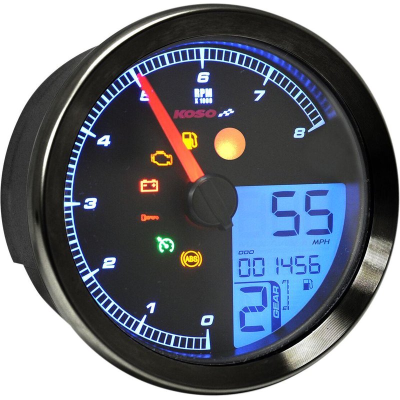 BA051230 - Koso HD-04 Speedometer/Tachometer For Harley Davidson FLD 1690 2012-2013 Black
