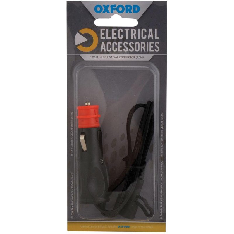 6385 - Oxford 12Vplug to USA/SAE connector (0.5mtr lead)