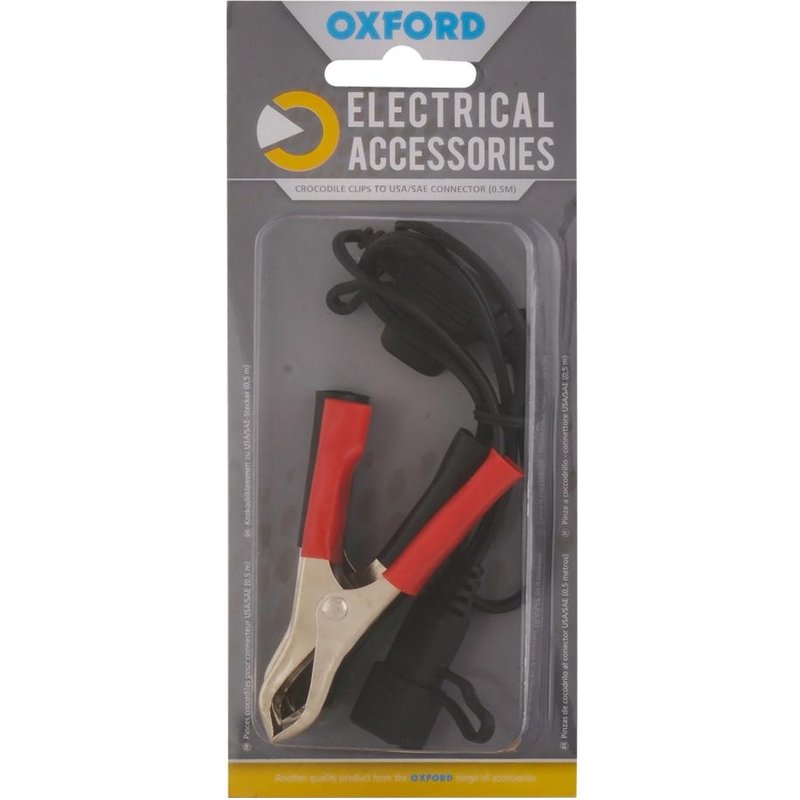 6382 - Oxford Crocodile clips to USA/SAE connector (0.5mtr lead)