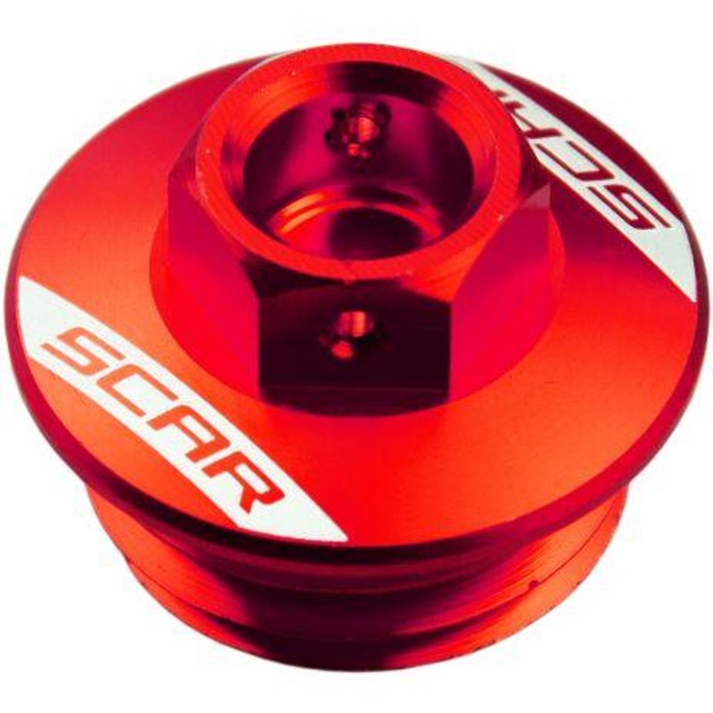 OFP400 - Scar Oil Filler Cap For Suzuki DRZ125 2003-2013 - Red