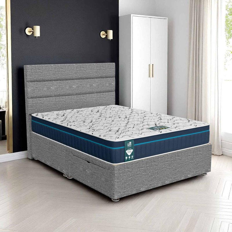 Ascot Classic Stripe Divan-Dark - Ascot Grey, Single 90 x 190 cm
