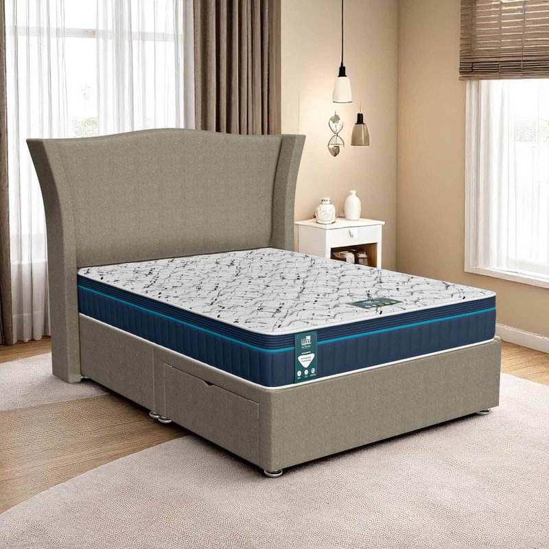 Barley Linen Maxcoil Divan - Barley Linen, Queen Size 120 x 190cm (Small Double)