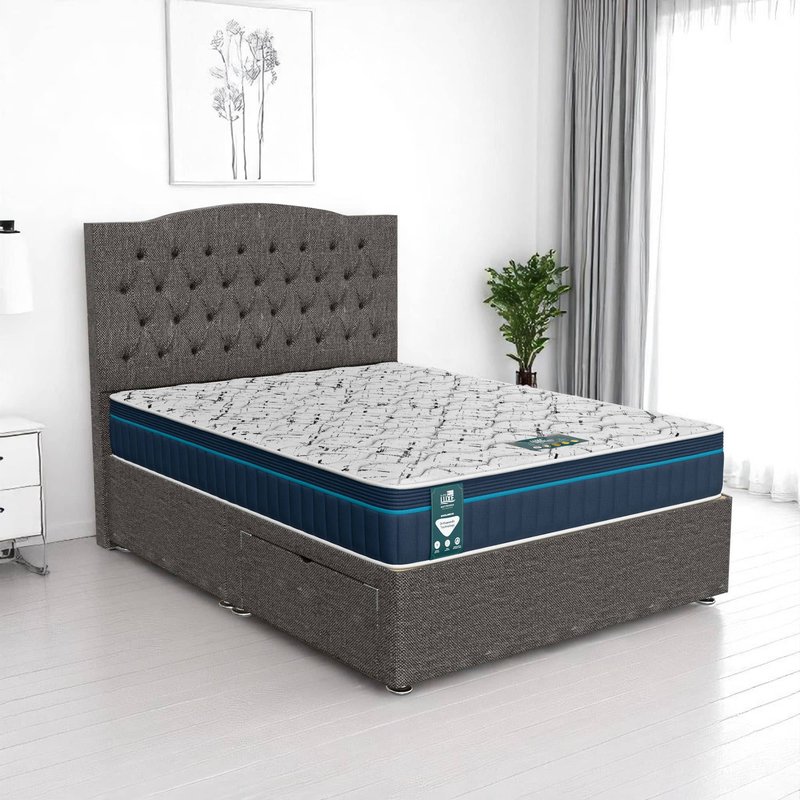 Wool Tufted Divan Bed - Chrome Wool, Single 90 x 190 cm