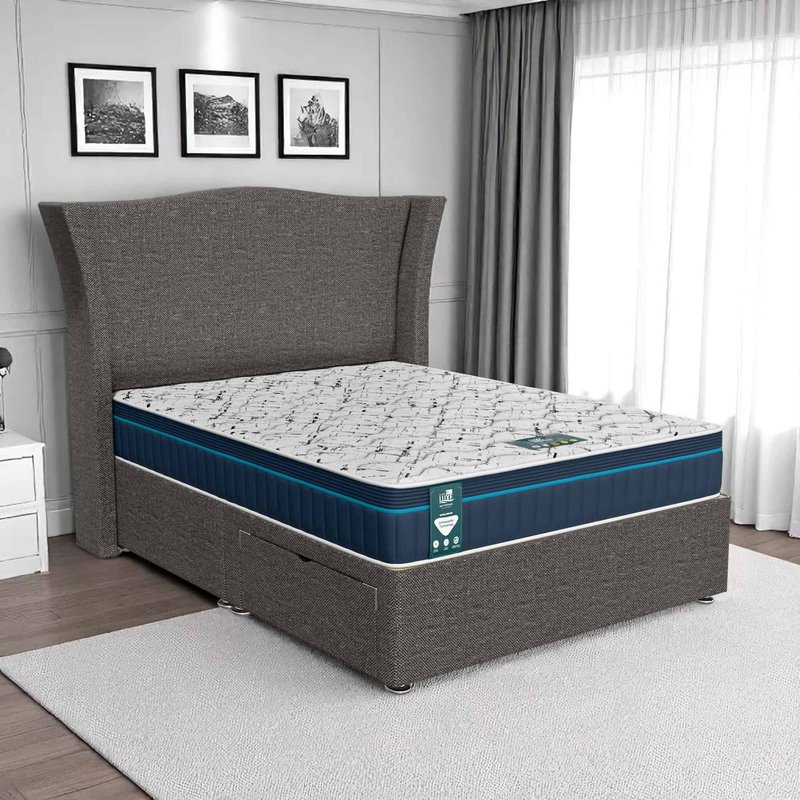 Wool Maxcoil Divan - Chrome Wool, Euro Queen 160 x 200 cm